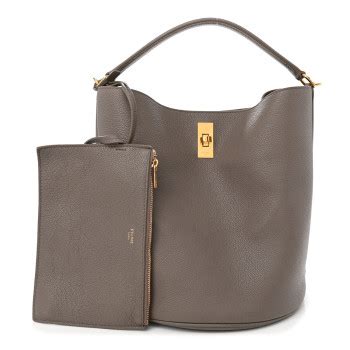 CELINE Supple Grained Calfskin Bucket 16 Bag Pebble